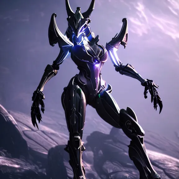 Image similar to extremely detailed cinematic low ground shot of a giant 1000 meter tall beautiful stunning saryn prime female warframe goddess, that's an anthropomorphic hot robot mecha female dragon, silver sharp streamlined armor, detailed head, sharp claws, glowing Purple LED eyes, sitting cutely in the background, rump on top of a mountain below her, a tiny forest with a village in the foreground, in front of her, fog rolling in, dragon art, warframe fanart, Destiny fanart, micro art, macro art, giantess art, fantasy, goddess art, furry art, furaffinity, high quality 3D realistic, DeviantArt, Eka's Portal, HD, depth of field