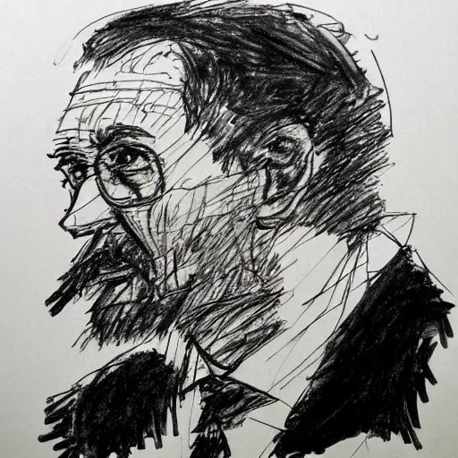 Image similar to a realistic yet scraggly portrait sketch of the side profile of a stern and sophisticated james lee, trending on artstation, intricate details, in the style of frank auerbach, in the style of sergio aragones, in the style of martin ansin, in the style of david aja, in the style of mattias adolfsson