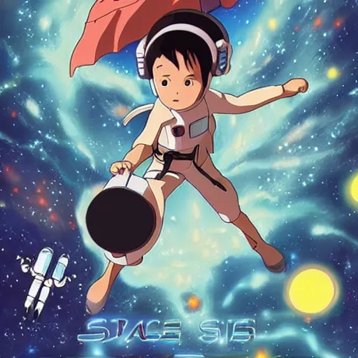 Image similar to space sci-fi anime, amazing, beautiful, studio ghibli