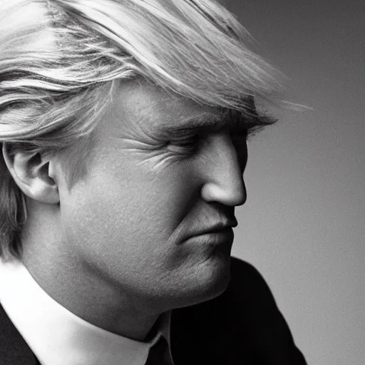 Image similar to close - up portrait of owen wilson as donald trump, studio photograph