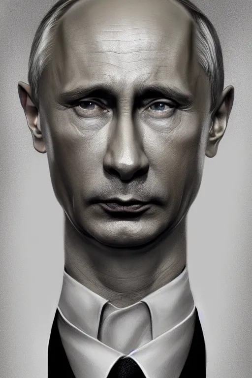 Image similar to vladimir putin as ja ja binx, realistic portrait, symmetrical, highly detailed, digital painting, artstation, concept art, smooth, sharp focus, illustration, cinematic lighting, art by artgerm and greg rutkowski and alphonse mucha