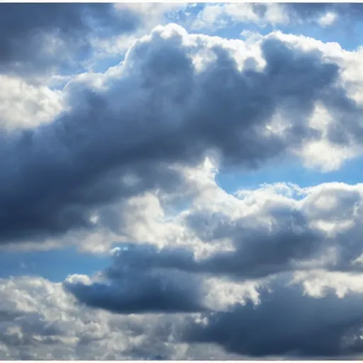 Prompt: blue clouds on a white sky