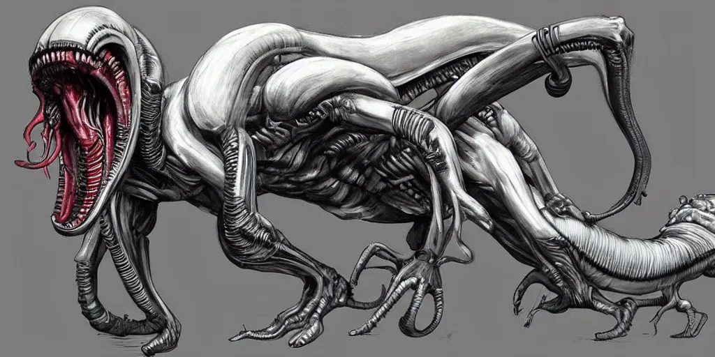 Image similar to previously unseen xenomorph, concept art, character concept, Alien,