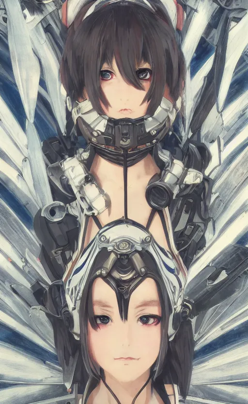 Prompt: mechanized valkyrie, anime style, anime character design, vintage clothing, spread wings, short hair, hair down, symmetrical facial features, from arknights, hyper realistic, 4 k, rule of thirds, extreme detail, detailed drawing, safebooru, hd, d & d, realistic lighting, by alphonse mucha, greg rutkowski, backlit