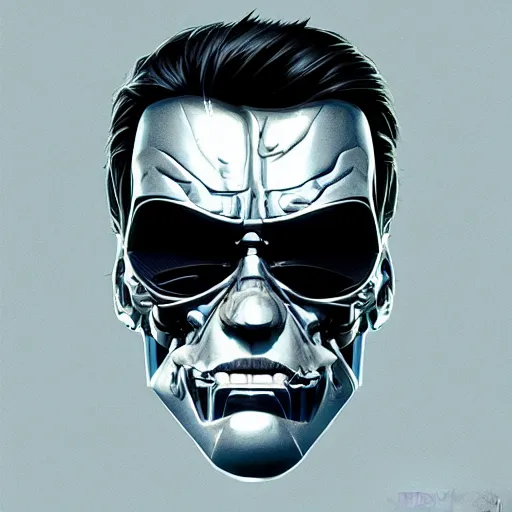 Image similar to face icon stylized minimalist the terminator, loftis, cory behance hd by jesper ejsing, by rhads, makoto shinkai and lois van baarle, ilya kuvshinov, rossdraws global illumination