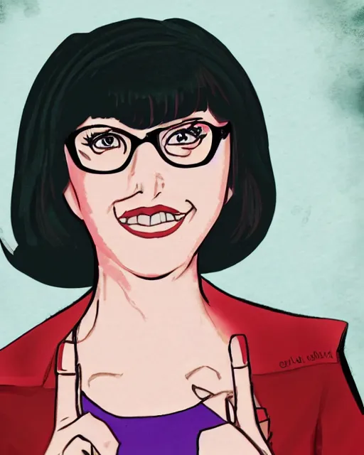 Prompt: a portrait of Velma Dinkley in the style of dungeons and dragons