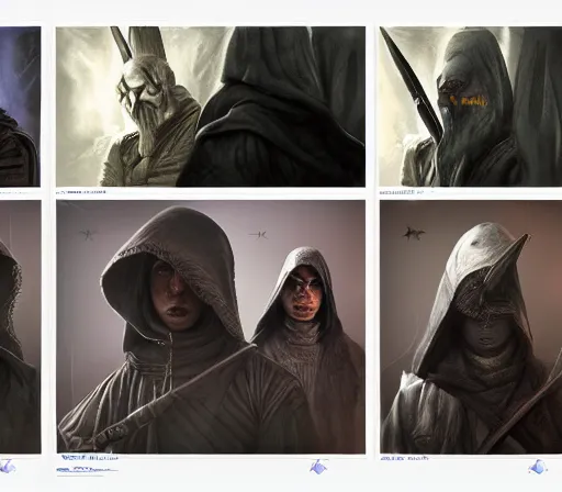 Image similar to ww 1 sith sorcerer, hooded cloaked sith lord, full head shot, covet death, full character concept art, highly detailed matte painting intricately beautiful, intricately detailed by dom qwek by darren bartley