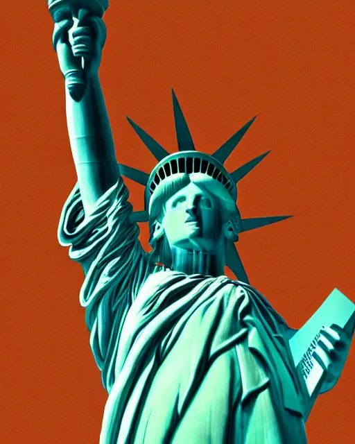 Image similar to the statue of liberty as a real person, hdr photograph, volumetric lighting
