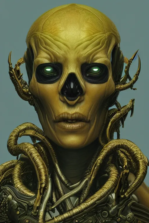 Prompt: realistic render portrait of a jade alien skull, intricate, dystopian toy, sci-fi, extremely detailed, digital painting, sculpted in zbrush, artstation, concept art, smooth, sharp focus, illustration, chiaroscuro lighting, golden ratio, incredible art by artgerm and greg rutkowski and alphonse mucha and simon stalenhag