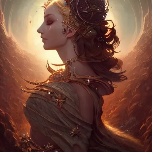 Image similar to star goddess, fine art, awesome fantasy book cover on pinterest, award winning, dark fantasy landscape, fantasy magic, intricate, elegant, sharp focus, cinematic lighting, highly detailed, digital painting, concept art, art by wlop and artgerm and greg rutkowski, masterpiece, trending on artstation, 8 k