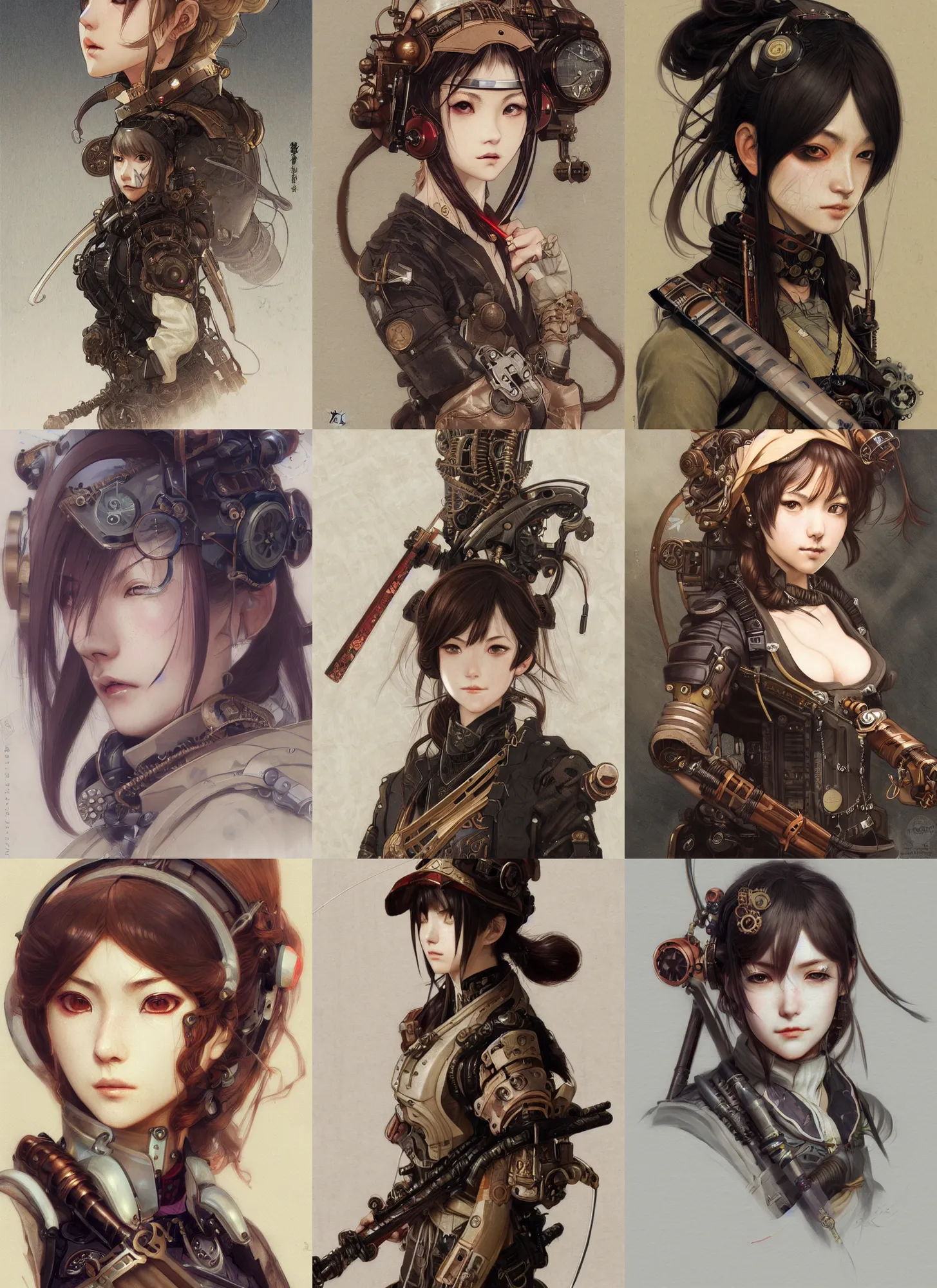 Prompt: detailed portrait of steampunk girl samurai, laser sword, cyberpunk techwear, trending on artstation, elite, elegant, luxury, by krenz cushart, junji ito, alphonse mucha, perfect face, fine details, realistic shaded, fine - face, pretty face