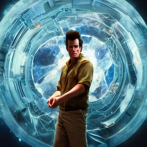 Prompt: hyperrealistic film still of ace ventura hiding in space, prey, stunning 3 d render, inspired by istvan sandorfi & greg rutkowski & unreal engine, perfect symmetry, dim volumetric cinematic lighting, 8 k octane comprehensive render, extremely hyper - detailed, incredibly lifelike attributes, intricate, real flesh texture, masterpiece, artstation, stunning,