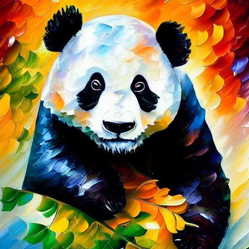 Prompt: panda by style leonid afremov,