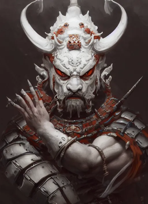 Image similar to subsurface scattering, white, koi, samurai deity with chitin armor, by jesper ejsing, justin gerard, tomasz alen kopera, cgsociety and fenghua zhong, highly detailed, rim light, cinematic lighting, illustration, art, octane render, very coherent, cinematic, hyper realism, high detail, octane render, 8 k