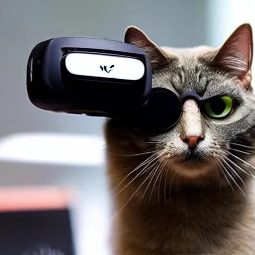 Prompt: cat wearing vr goggles