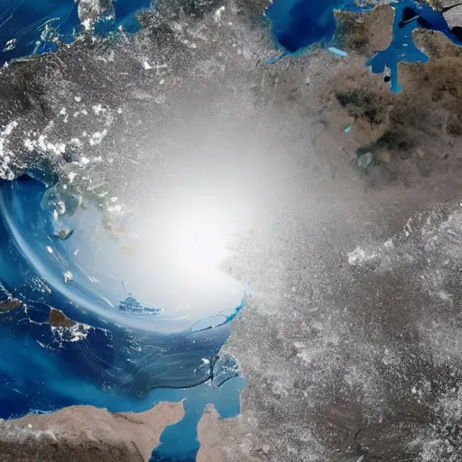 Prompt: the planet siberian as viewed from space