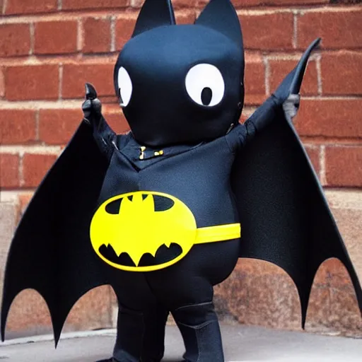 Prompt: a bat dressed as batman