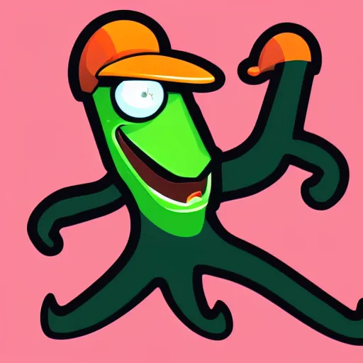 Image similar to worms game character, vector artwork, adobe illustrator, by mike allred