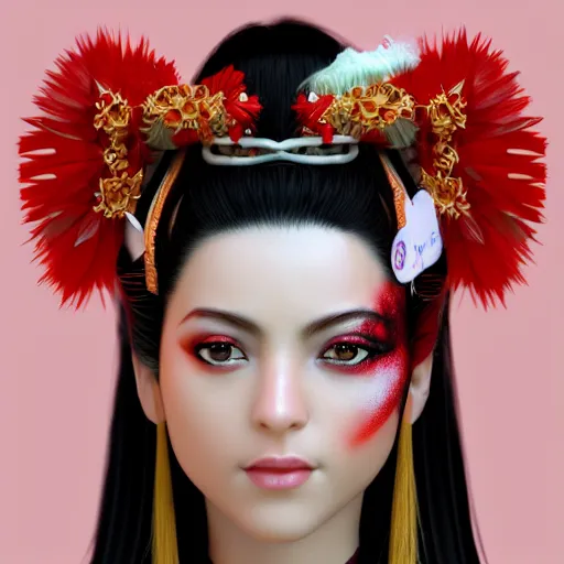 Image similar to Shakira Geisha, realistic, photo studio, HDR, 8k, trending on artstation