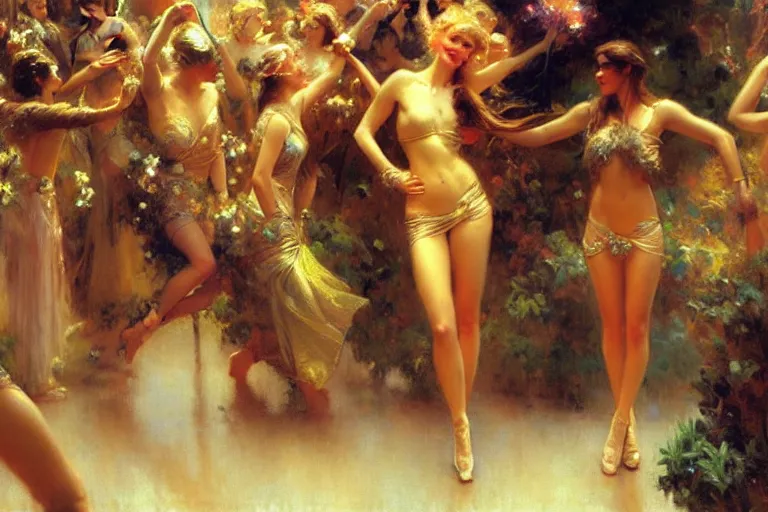 Image similar to futuristic spring break party, spring, soft light, painting by gaston bussiere, craig mullins, j. c. leyendecker