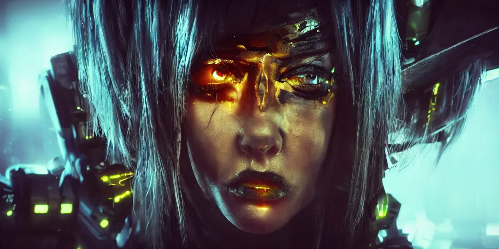 Prompt: realistic portrait of the cyberpunk punk with golden black crown and pretty eyes, ultra realistic, 8k