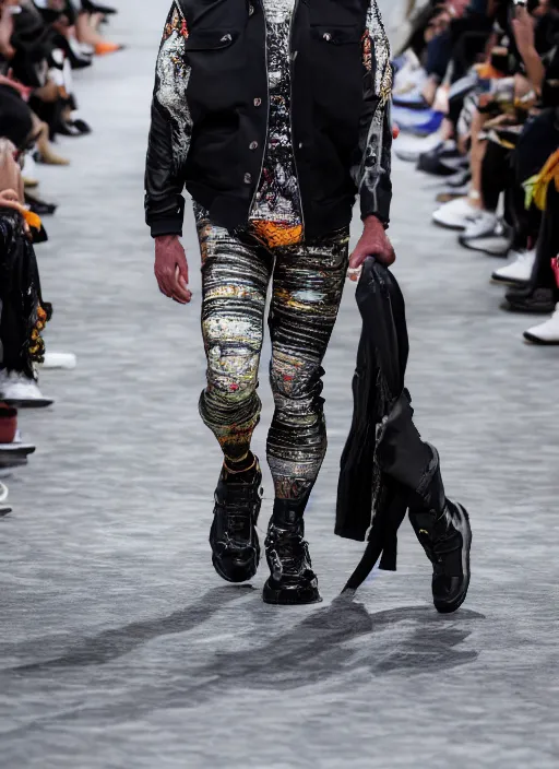 Image similar to hyperrealistic and heavy detailed balenciaga runway show of hulk hogan, leica sl 2 5 0 mm, vivid color, high quality, high textured, real life