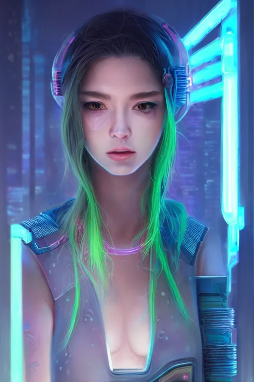 Image similar to portrait futuristic succulent cyberpunk young female Mage, in futuristic rainny thunder flashing tokyo rooftop cyberpunk night, ssci-fi, fantasy, intricate, very very beautiful, elegant, neon light, highly detailed, digital painting, artstation, concept art, soft light, hdri, smooth, sharp focus, illustration, art by tian zi and craig mullins and WLOP and alphonse mucha