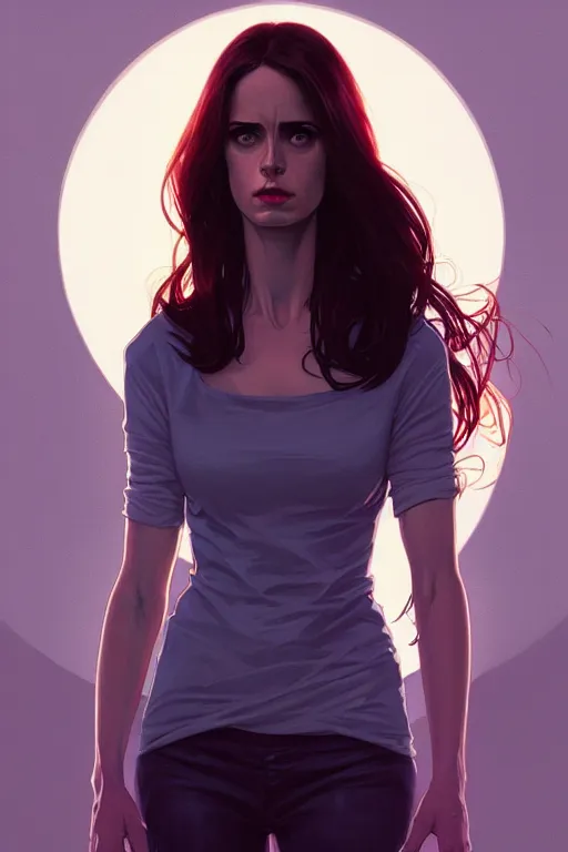 Prompt: a portrait of jessica jones, fantasy, sharp focus, intricate, elegant, digital painting, artstation, matte, highly detailed, concept art, illustration, ambient lighting, art by ilya kuvshinov, artgerm, alphonse mucha, and greg rutkowski