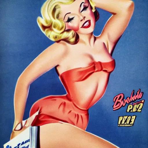 Image similar to blonde girl pin-up poster vintage