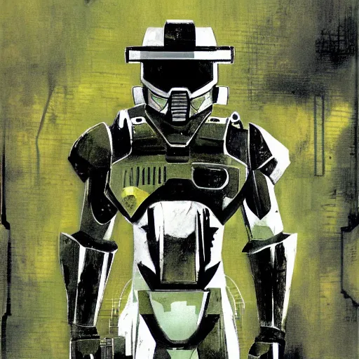 Image similar to Master Chief, by Dave McKean