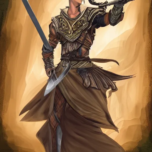 Image similar to fantasy anthropromorphic fox ranger with only one arm wielding a gladius, digital art