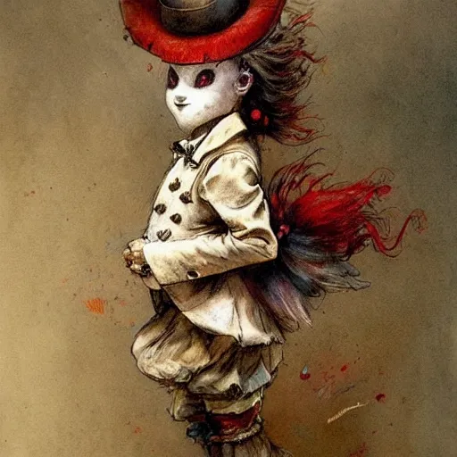 Image similar to ( ( ( ( ( alegria circus clown. muted colors. ) ) ) ) ) by jean - baptiste monge!!!!!!!!!!!!!!!!!!!!!!!!!!!