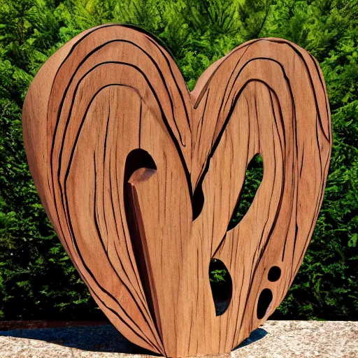 Image similar to a wood masterpiece symbolizing hugging