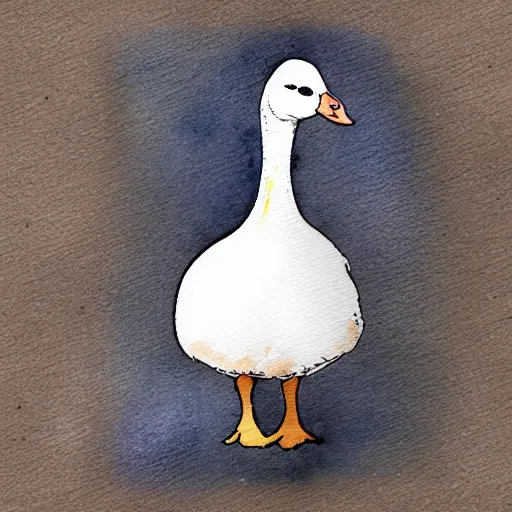 Image similar to cute goose, watercolor, decal design