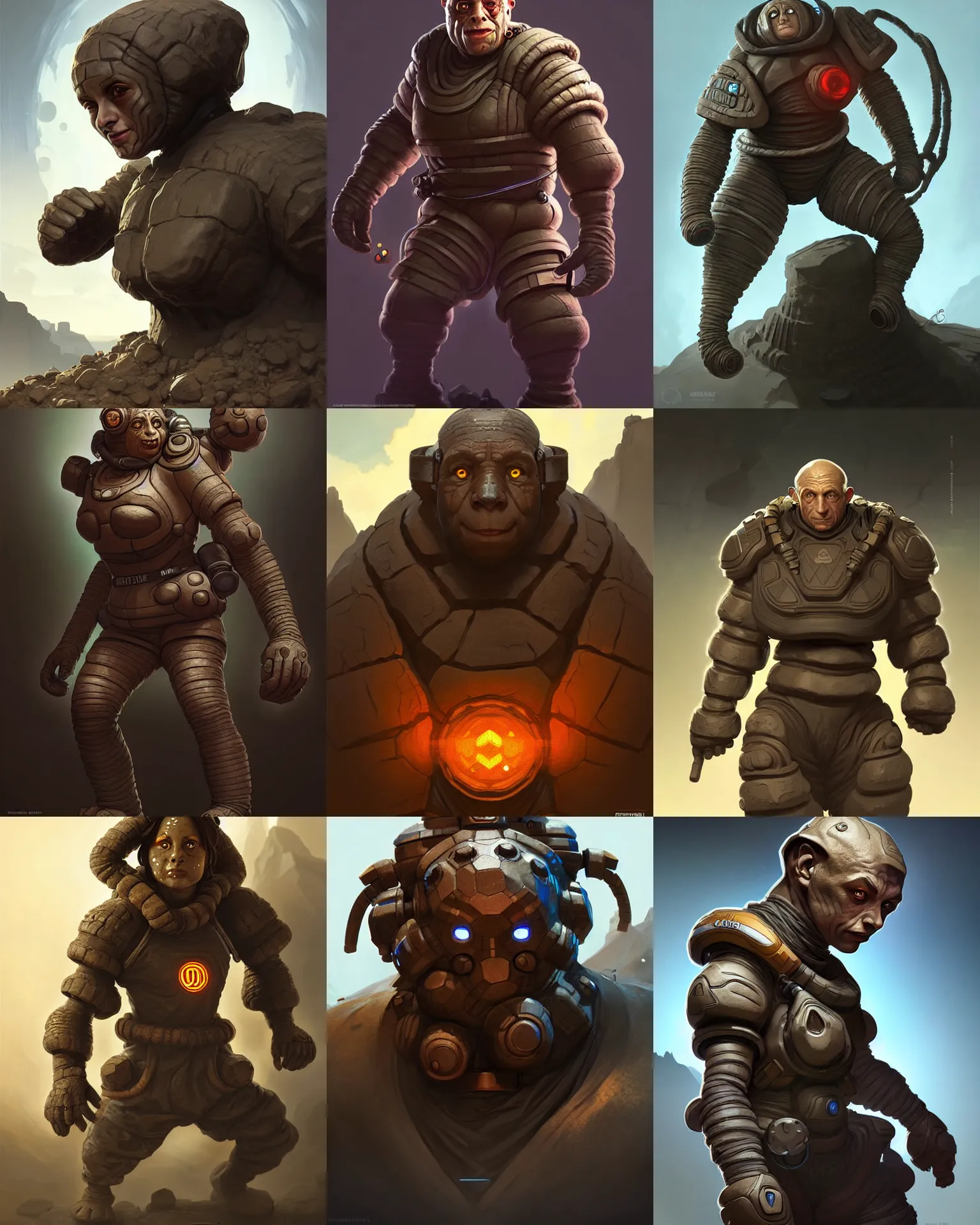 Prompt: golem as an apex legends character digital illustration portrait design by, mark brooks and brad kunkle detailed, gorgeous lighting, wide angle action dynamic portrait
