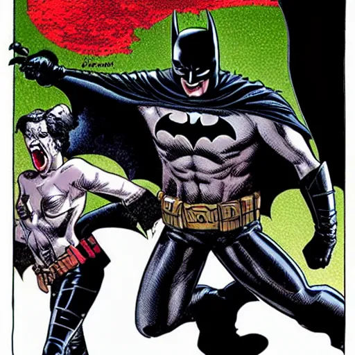 Prompt: The batman who laughs by Brian Bolland