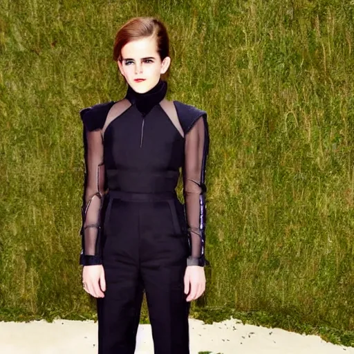 Image similar to a real image of emma watson dressed like a ninja