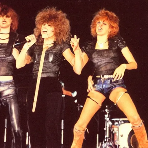 Prompt: concert photo of a rock band of cat, 80s, performing on stage