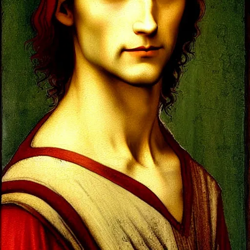 Image similar to attractive twenty first century male vampire beautiful eyes. highly detailed painting by leonardo da vinci 8 k