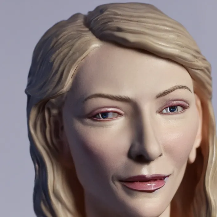 Prompt: cate blanchett, a goodsmile figure of cate blanchett, figurine, detailed product photo