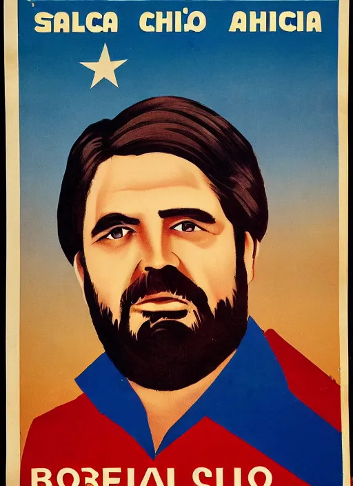 Image similar to a political poster of gabriel boric for president of chile russian communist propaganda from 1 9 4 0