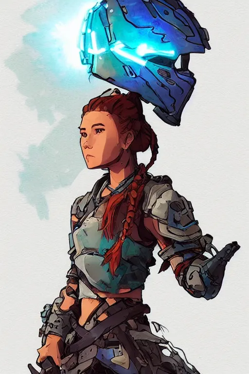 Image similar to combination suit armor aloy horizon forbidden west horizon zero dawn robot ninja mask helmet backpack tribal, art gta 5 comics, official fanart behance hd artstation by jesper ejsing, by rhads, makoto shinkai and lois van baarle, ilya kuvshinov, ossdraws radiating a glowing aura cgi rtx 2 0 2 2