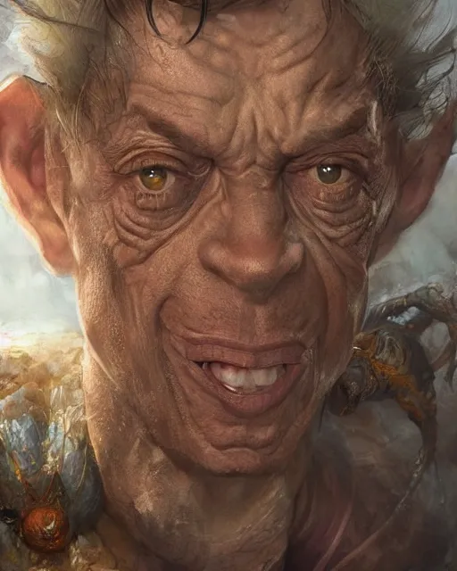 Image similar to don knotts, half man half fish, lovechild don knotts and fish, don knotts and fish hybrid, fantasy character portrait, ultra realistic, concept art, intricate details, highly detailed by greg rutkowski, gaston bussiere, craig mullins, simon bisley