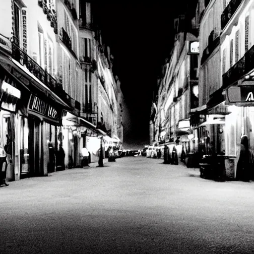 Prompt: Paris street in the Twilight Zone, strange things happening