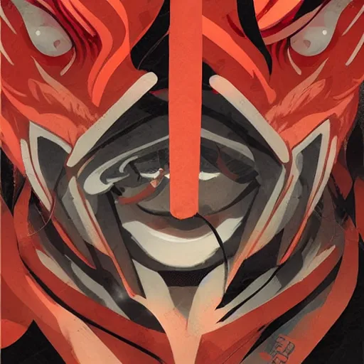 Prompt: Asura's Wrath Profile Picture by Sachin Teng, asymmetrical, Organic Painting , Matte Painting, Red and Black, geometric shapes, hard edges, graffiti, street art,:2 by Sachin Teng:4