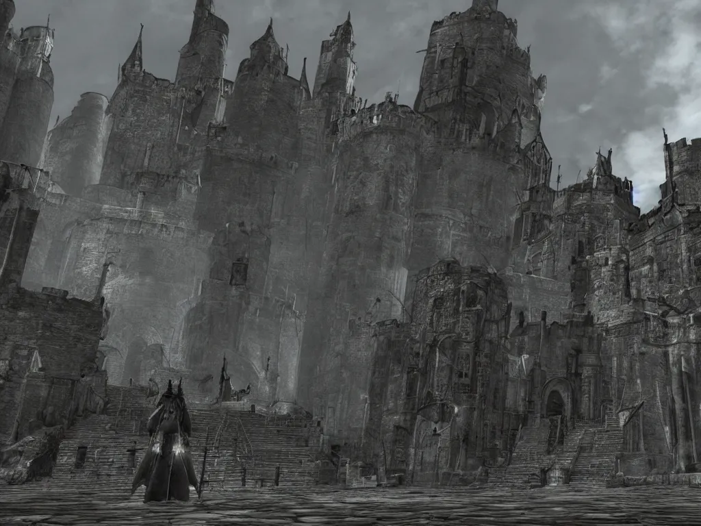 Prompt: Demon Souls style castle