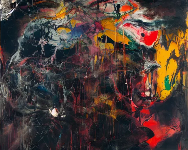 Image similar to otherworldly gallery of art, a brutalist designed, rich deep vivid colours, broad brush strokes!, painted by francis bacon, michal mraz, adrian ghenie, nicola samori, james jean!!! and petra cortright, part by gerhard richter, part by takato yamamoto. 8 k masterpiece.