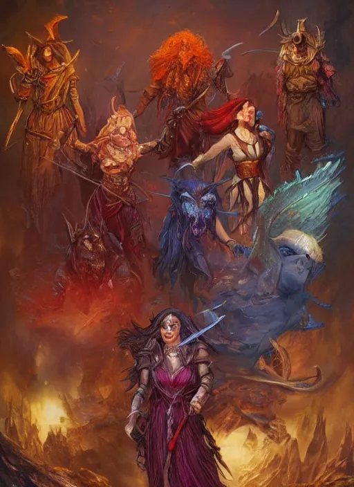 Image similar to three fates, ultra detailed fantasy, dndbeyond, bright, colourful, realistic, dnd character portrait, full body, pathfinder, pinterest, art by ralph horsley, dnd, rpg, lotr game design fanart by concept art, behance hd, artstation, deviantart, hdr render in unreal engine 5