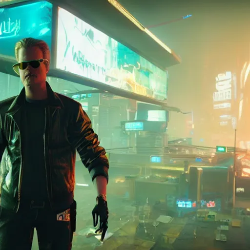 Prompt: cary elwes in cyberpunk 2 0 7 7, unreal engine 5 4 k, hyperdetailed photorealism