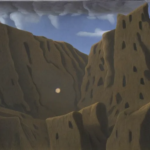 Prompt: dramatic avalanche movie shot, by rene magritte, turner